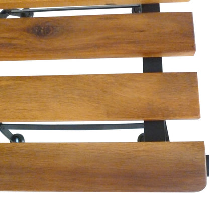 Hopfällbara trädgårdsstolar 2 st stål och massivt akaciaträ