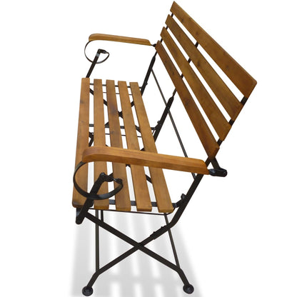 Hopfällbar trädgårdsbänk 112 cm massivt akaciaträ