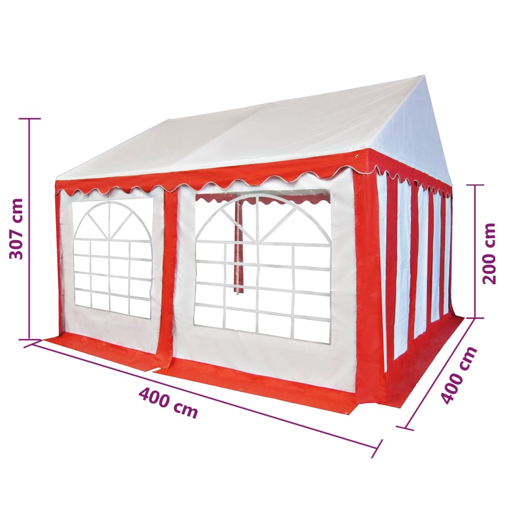 Tyg till partyyält 4x4 m röd och vit