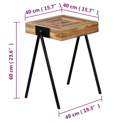 Sidobord massivt återvunnet teakträ