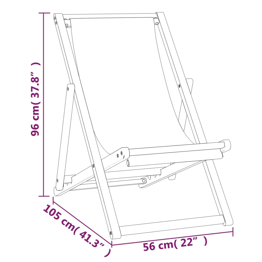 Strandstol teakträ 56x105x96 cm gräddvit