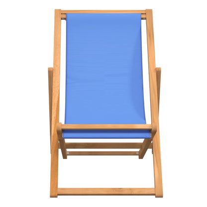 Strandstol teakträ 56x105x96 cm blå