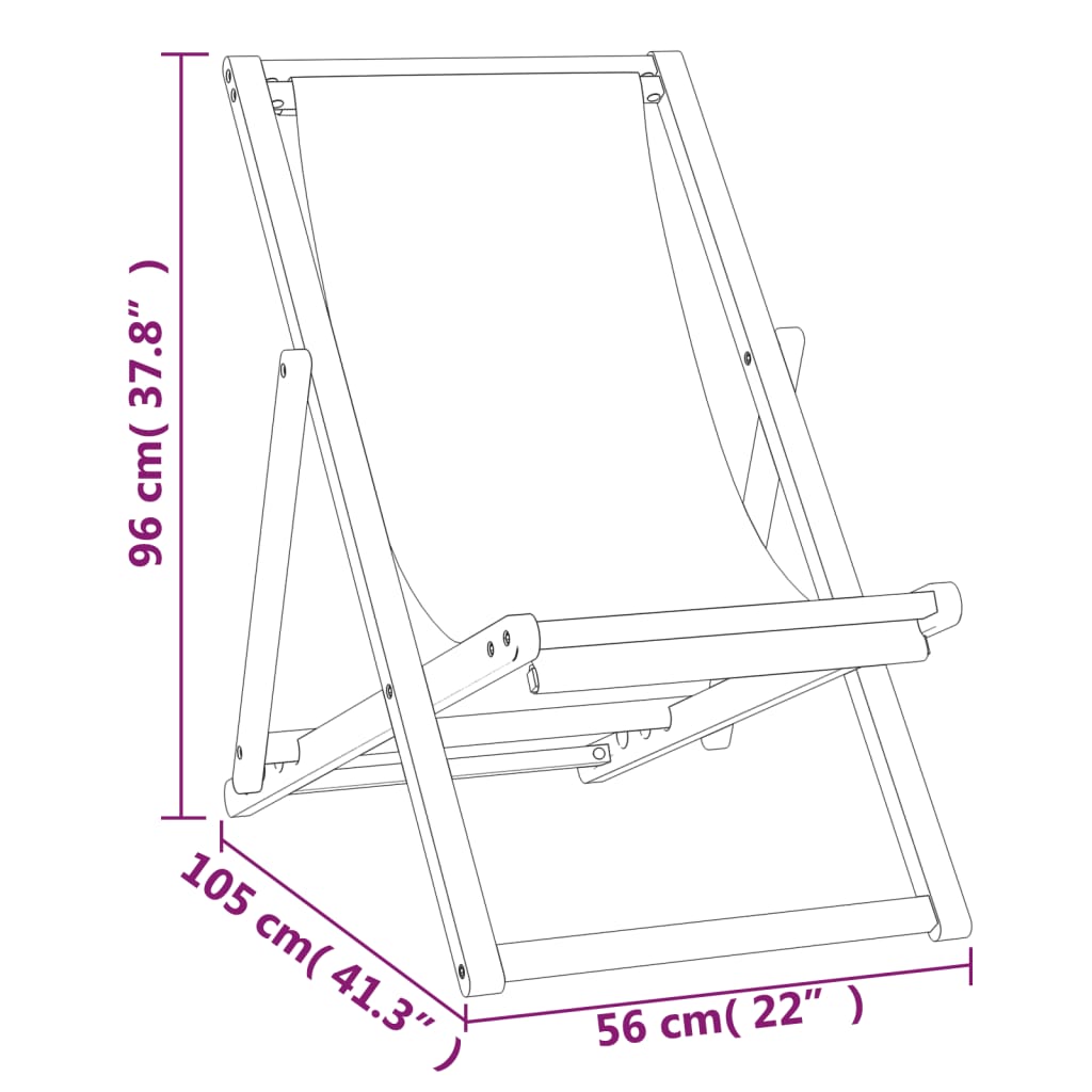 Strandstol teakträ 56x105x96 cm blå