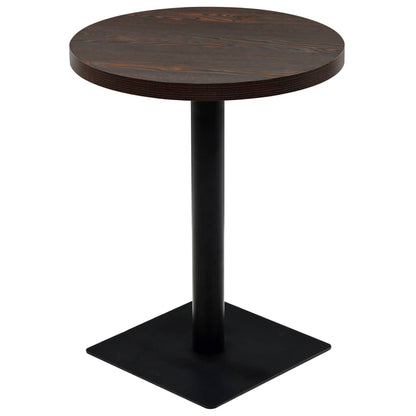 Bistrobord MDF och stål rund 60x75 cm mörk aska