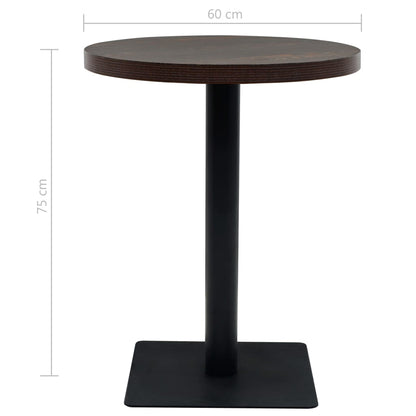 Bistrobord MDF och stål rund 60x75 cm mörk aska