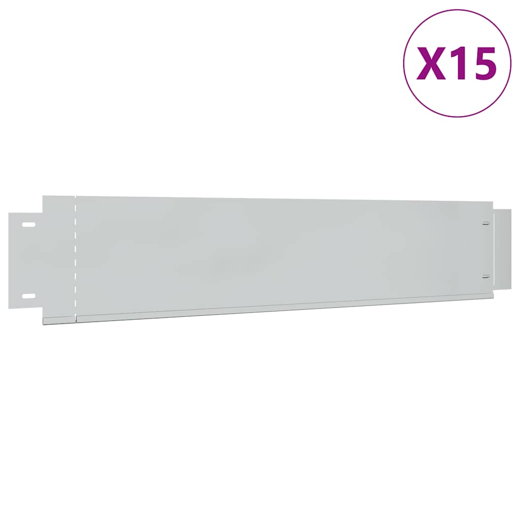 Rabattkanter 15 st galvaniserat stål 100x20 cm