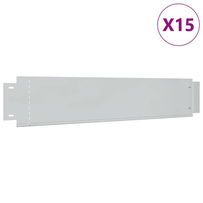 Rabattkanter 15 st galvaniserat stål 100x20 cm