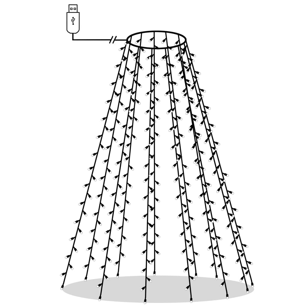 Ljusnät för julgran 150 LED 150 cm