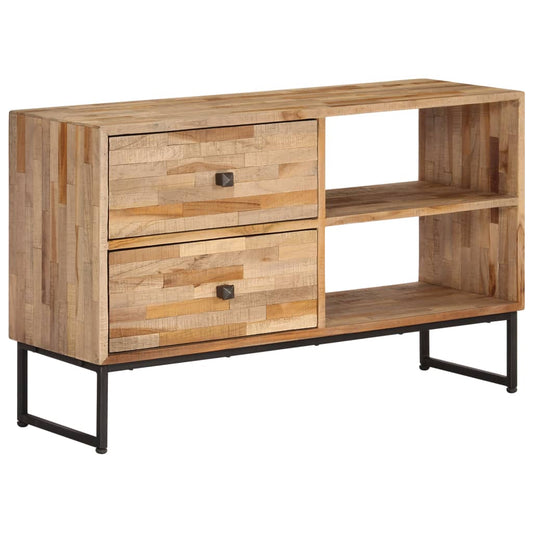 TV-bänk massiv återvunnen teak 90x30x55 cm