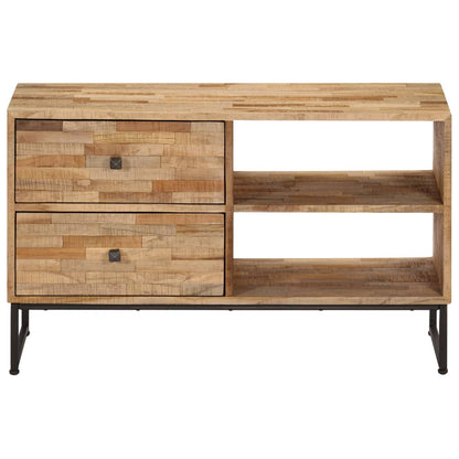 TV-bänk massiv återvunnen teak 90x30x55 cm