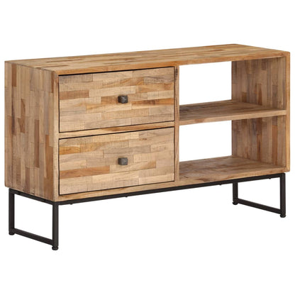 TV-bänk massiv återvunnen teak 90x30x55 cm