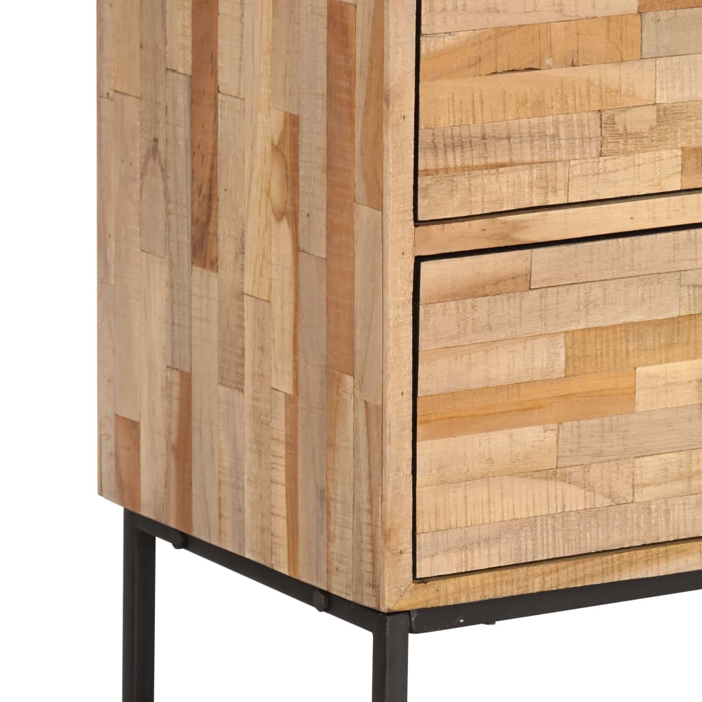 TV-bänk massiv återvunnen teak 90x30x55 cm