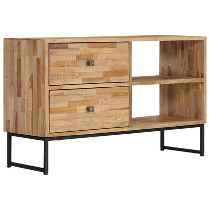 TV-bänk massiv återvunnen teak 90x30x55 cm