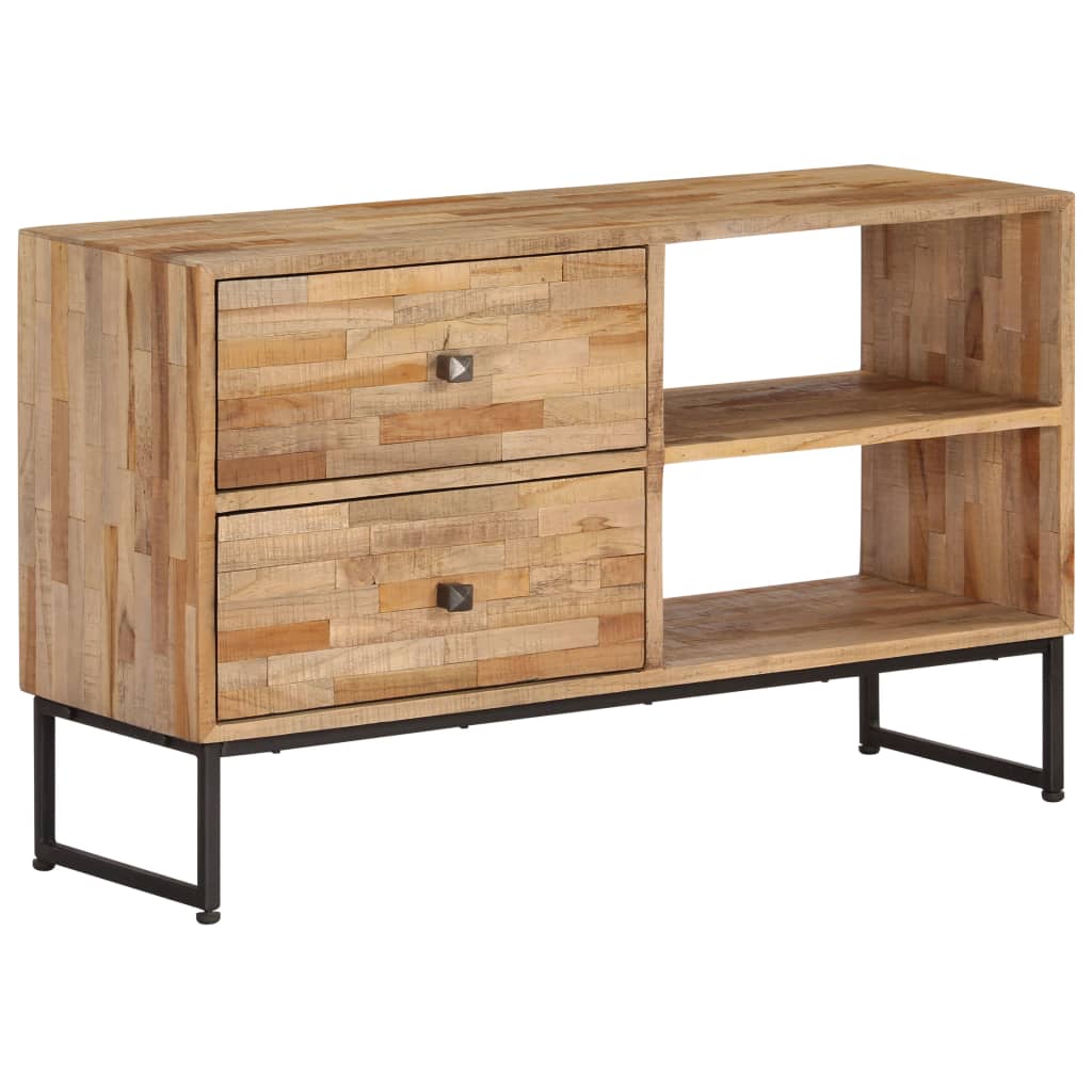 TV-bänk massiv återvunnen teak 90x30x55 cm