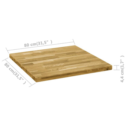 Bordsskiva massivt ekträ fyrkantig 44 mm 80x80 cm