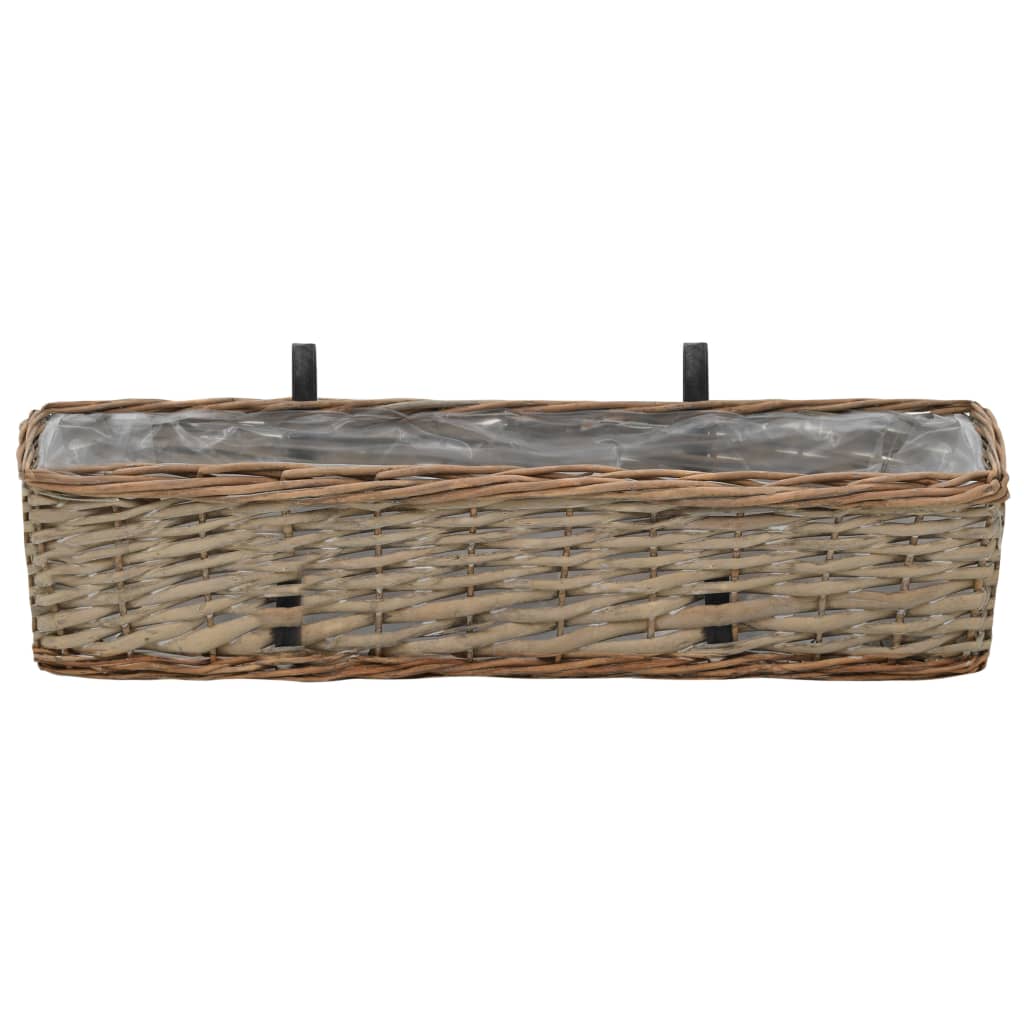 Balkonglåda 2 st korg med PE-foder 60 cm
