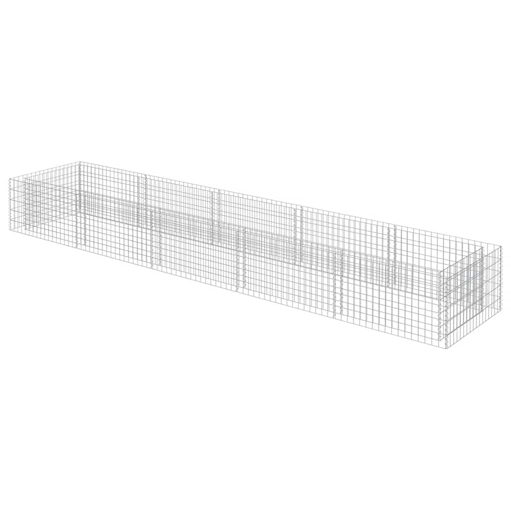 Planteringsgabion upphöjd galvaniserat stål 450x90x50 cm