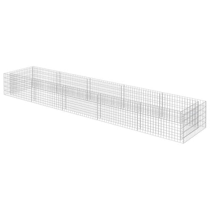 Planteringsgabion upphöjd galvaniserat stål 450x90x50 cm