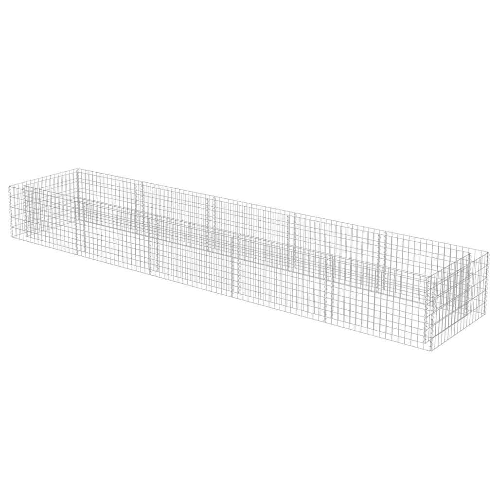 Planteringsgabion upphöjd galvaniserat stål 450x90x50 cm