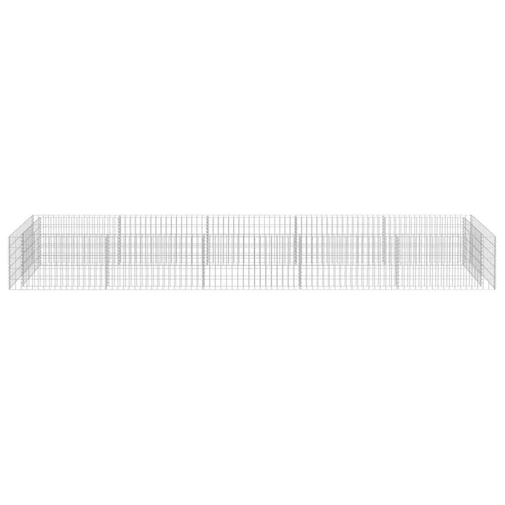 Planteringsgabion upphöjd galvaniserat stål 450x90x50 cm