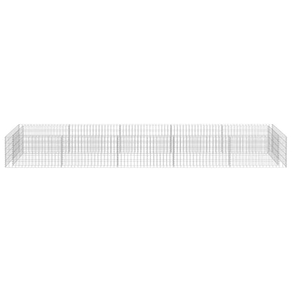 Planteringsgabion upphöjd galvaniserat stål 450x90x50 cm