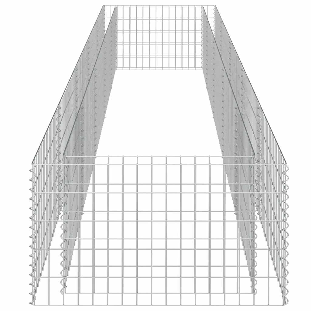 Planteringsgabion upphöjd galvaniserat stål 450x90x50 cm