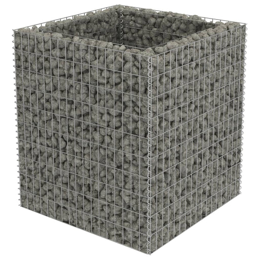 Planteringsgabion upphöjd galvaniserat stål 90x90x100 cm