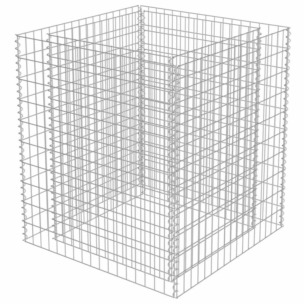 Planteringsgabion upphöjd galvaniserat stål 90x90x100 cm