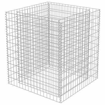 Planteringsgabion upphöjd galvaniserat stål 90x90x100 cm