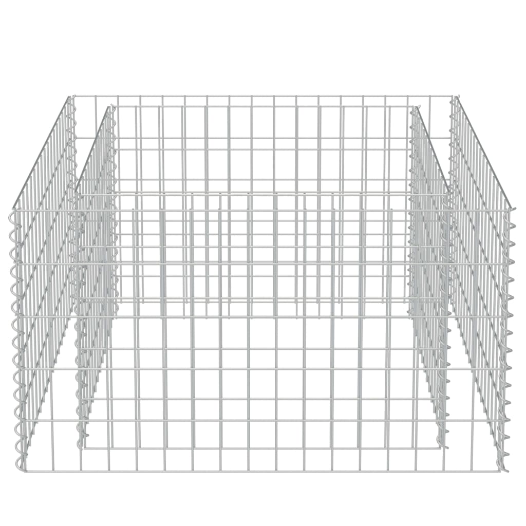 Planteringsgabion upphöjd galvaniserat stål 90x90x50 cm