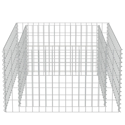 Planteringsgabion upphöjd galvaniserat stål 90x90x50 cm