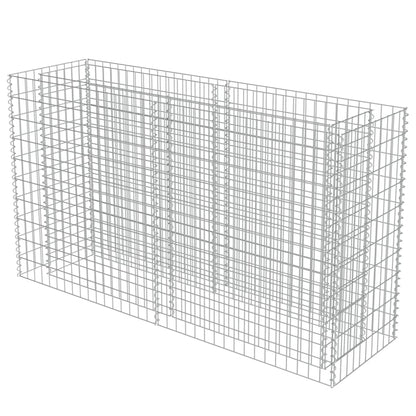 Planteringsgabion upphöjd galvaniserat stål 180x50x100 cm