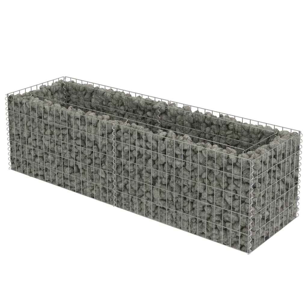 Planteringsgabion upphöjd galvaniserat stål 180x50x50 cm