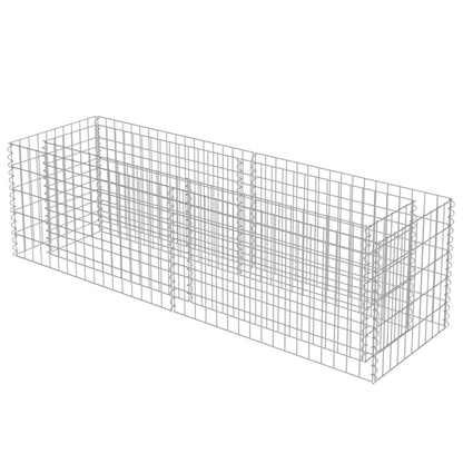 Planteringsgabion upphöjd galvaniserat stål 180x50x50 cm