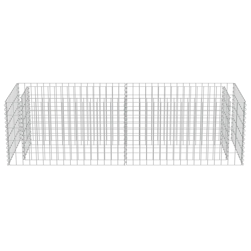 Planteringsgabion upphöjd galvaniserat stål 180x50x50 cm