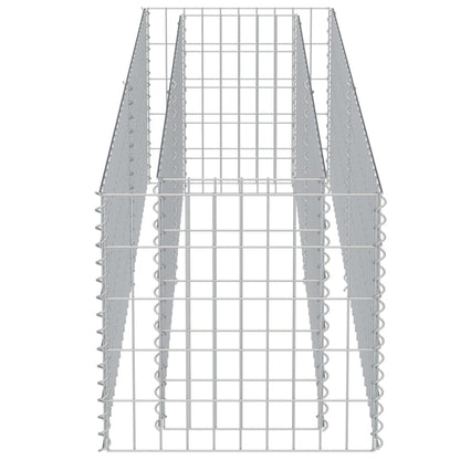 Planteringsgabion upphöjd galvaniserat stål 180x50x50 cm