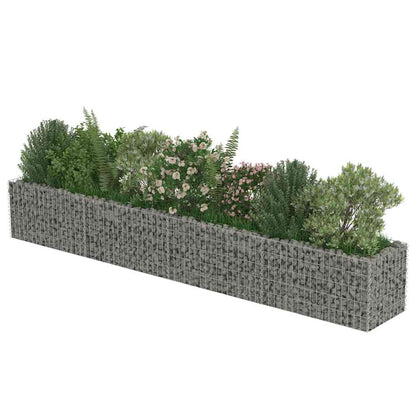 Planteringsgabion upphöjd galvaniserat stål 360x50x50 cm