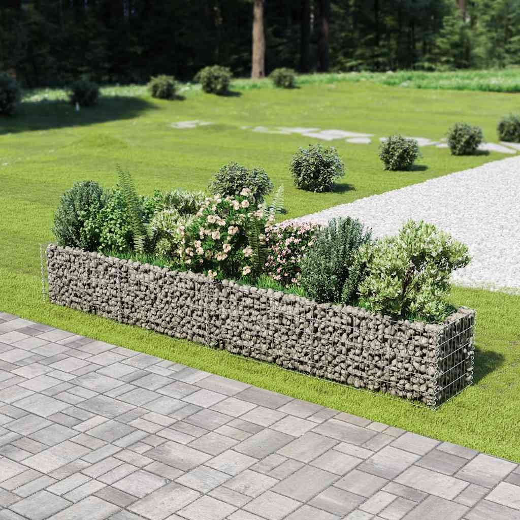Planteringsgabion upphöjd galvaniserat stål 360x50x50 cm