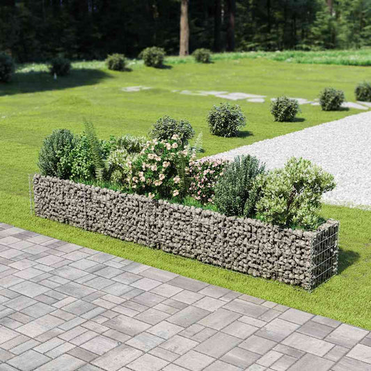 Planteringsgabion upphöjd galvaniserat stål 360x50x50 cm