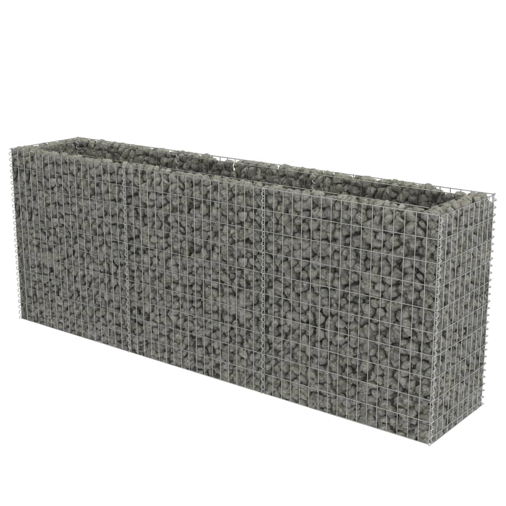 Planteringsgabion upphöjd galvaniserat stål 270x50x100 cm