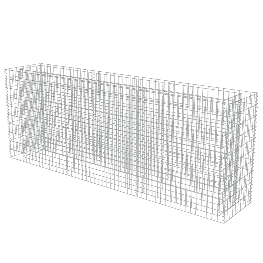 Planteringsgabion upphöjd galvaniserat stål 270x50x100 cm