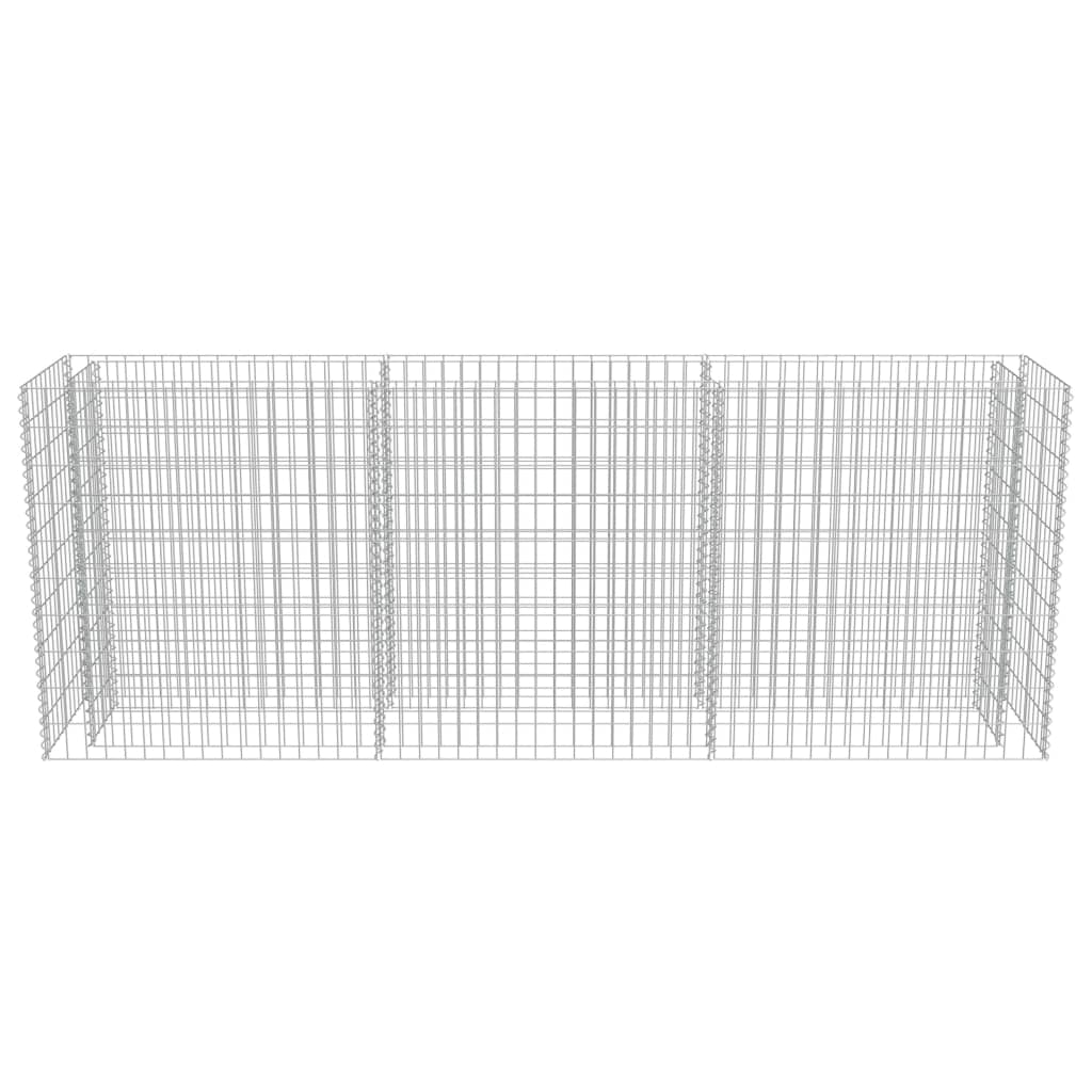 Planteringsgabion upphöjd galvaniserat stål 270x50x100 cm