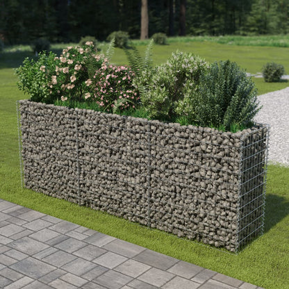 Planteringsgabion upphöjd galvaniserat stål 270x50x100 cm