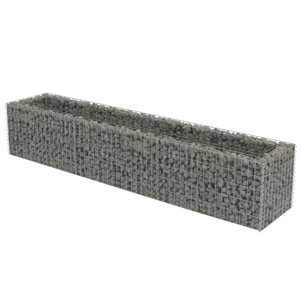 Planteringsgabion upphöjd galvaniserat stål 270x50x50 cm