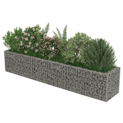 Planteringsgabion upphöjd galvaniserat stål 270x50x50 cm