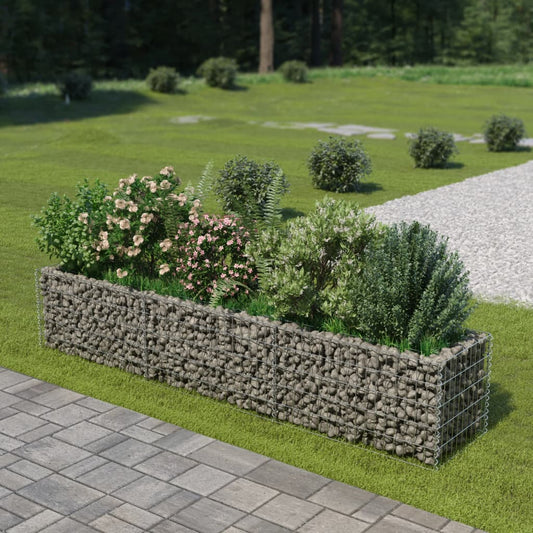 Planteringsgabion upphöjd galvaniserat stål 270x50x50 cm