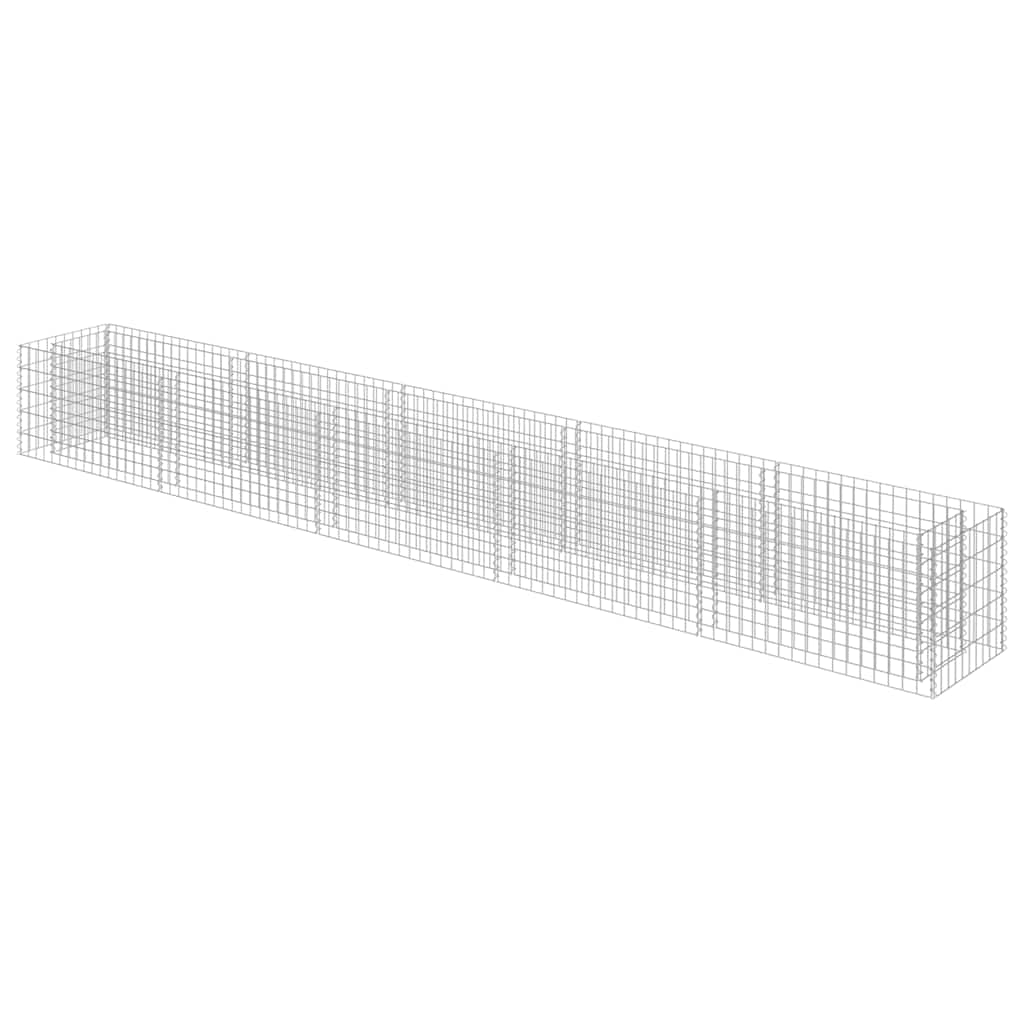 Planteringsgabion upphöjd galvaniserat stål 450x50x50 cm