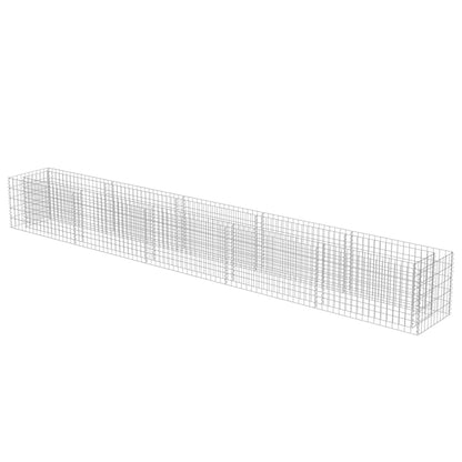 Planteringsgabion upphöjd galvaniserat stål 450x50x50 cm
