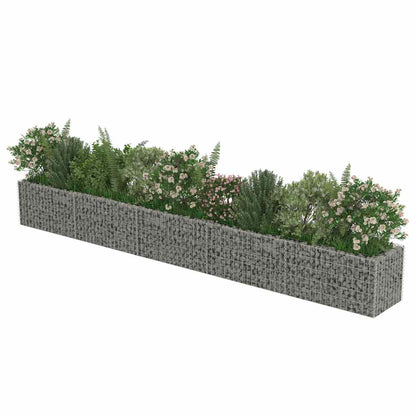 Planteringsgabion upphöjd galvaniserat stål 450x50x50 cm
