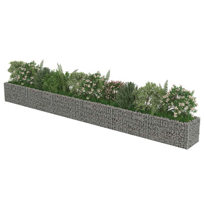 Planteringsgabion upphöjd galvaniserat stål 540x50x50 cm